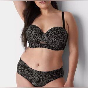 Cacique Comfort Bliss Multi-Way Strapless Bra in Animal Sand Dollar Size 44C